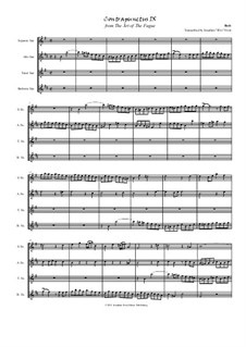 Nr.1-10: No.9, for saxophone quartet by Johann Sebastian Bach