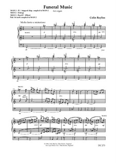 Funeral Music for organ, B90: Funeral Music for organ by Colin Bayliss