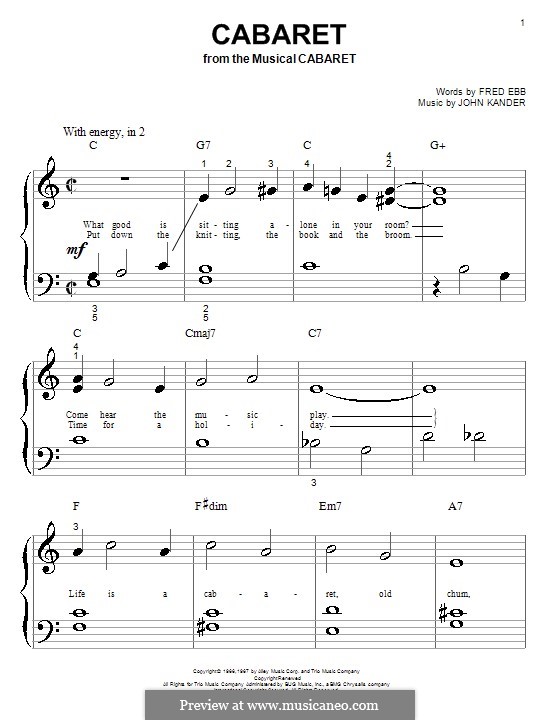 Cabaret (Liza Minnelli): Für Klavier by John Kander