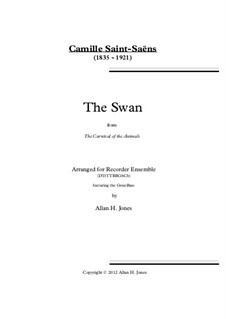 Der Schwan: For recorder orchestra by Camille Saint-Saëns