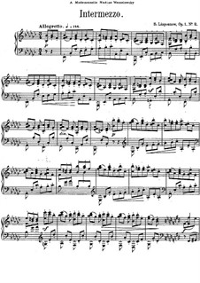 Drei Stücke, Op.1: Nr.2 Intermezzo in es-Moll by Sergei Lyapunov