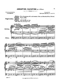 Zwei Stücke, Op.19: Nr.2 Andantino. Elevation in a-Moll by Edouard Batiste