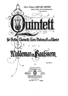 Quintett in F-Fur für Klavier, Blasinstrumente und Streichinstrumente: Vollpartitur by Waldemar von Baussnern