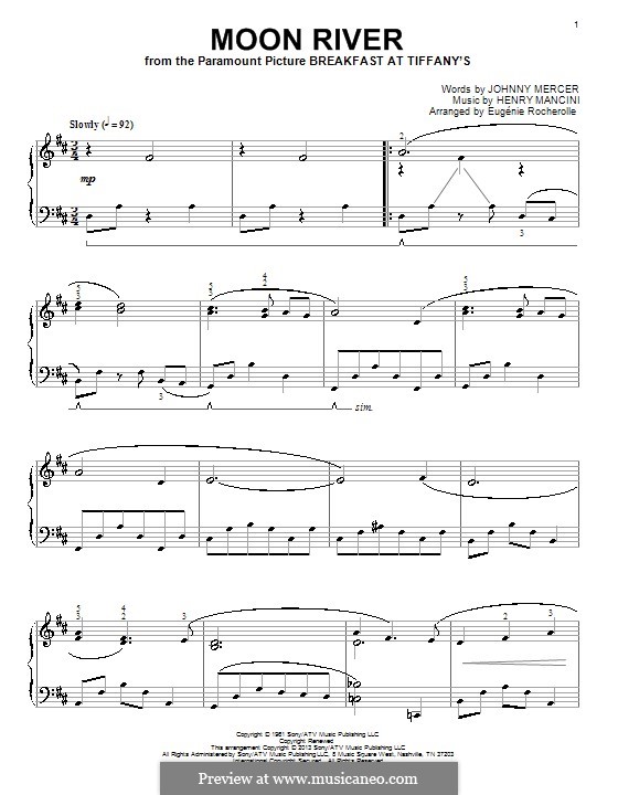 Piano version: D major by Henry Mancini