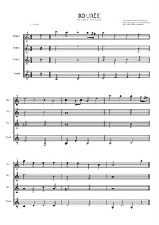 Bourrée: For four flute by Leopold Mozart