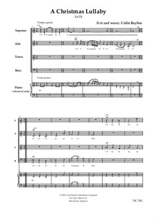 A Christmas Lullaby - SATB, B128: A Christmas Lullaby - SATB by Colin Bayliss