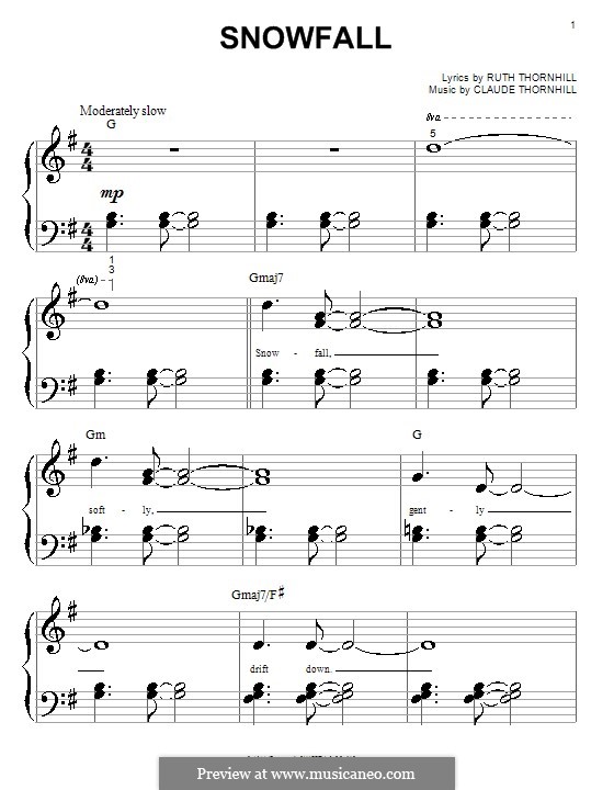 Snowfall (Tony Bennett): Für Klavier by Claude Thornhill, Ruth Thornhill