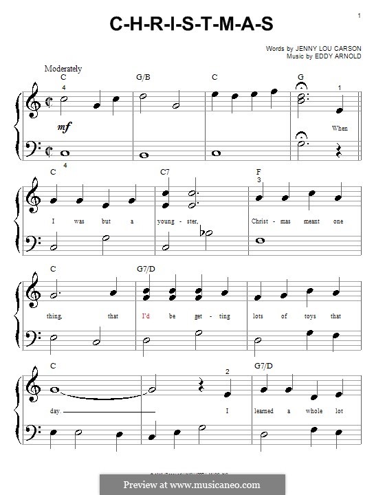 C-H-R-I-S-T-M-A-S (Perry Como): Für Klavier by Eddy Arnold