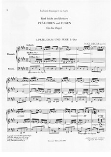 Fünf leichte Präludien und Fugen für die Orgel, Op.56: Präludien und Fugen Nr.1-2 by Max Reger