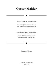 Sinfonie Nr.4 in G-Dur: For chamber orchestra – full score by Gustav Mahler