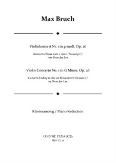 Violinkonzert Nr.1 in g-Moll, Op.26: Fassung C, für Violine und Klavier (von Yoon Jae Lee) by Max Bruch