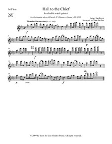Hail to the Chief: For double wind quintet in E Flat Major – set of parts by James Sanderson