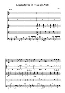 Präludium und Fuge Nr.1 in C-Dur, BWV 846: Latin Fantasy, for guitars and drum set by Johann Sebastian Bach