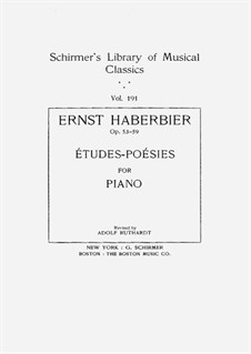 Poetische Studien (Sammlung), Op.53, 59: Für Klavier by Ernst Haberbier