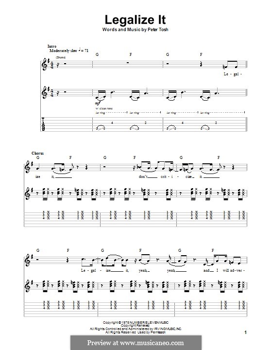 Legalize It: Für Gitarre mit Tab by Peter Tosh