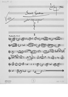 Sonatine Nr.2 für Violine und Klavier: Violinstimme by Ernst Levy