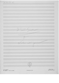 Sonate Nr.3 für Violine und Klavier: Skizzen by Ernst Levy