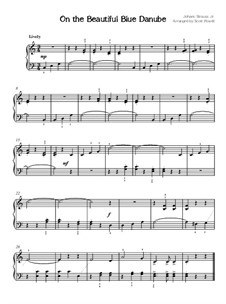 An der schönen blauen Donau, für Klavier, Op.314: For very easy piano by Johann Strauss (Sohn)