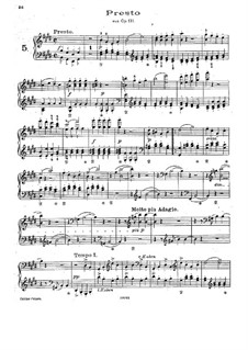 Streichquartett Nr.14 in cis-Moll, Op.131: Presto, für Klavier by Ludwig van Beethoven
