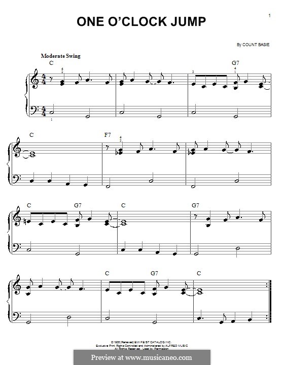 One O Clock Jump Von C Basie Noten Auf Musicaneo One O Clock Jump Von C Basie Noten Auf Musicaneo
