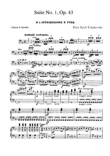 Suite Nr.1 in d-Moll, TH 31 Op.43: Cellos- und Kontrabassstimme by Pjotr Tschaikowski
