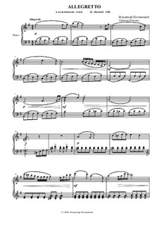Allegretto in classical style for piano: Allegretto in classical style for piano by Vladimir Polionny