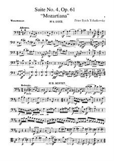 Suite Nr.4 in G-Dur 'Mozartiana', TH 34 Op.61: Cellostimmen by Pjotr Tschaikowski