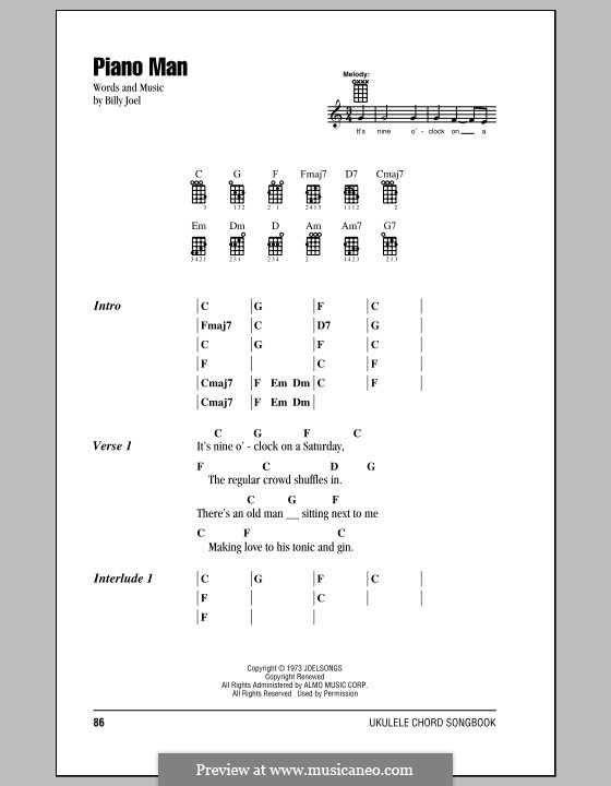 Piano Man: Für Ukulele by Billy Joel