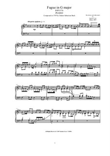Fuge in G-Dur, BWV 576: Für Klavier by Johann Sebastian Bach