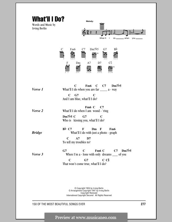 What'll I Do? (from Music Box Revue of 1924): Für Ukulele by Irving Berlin