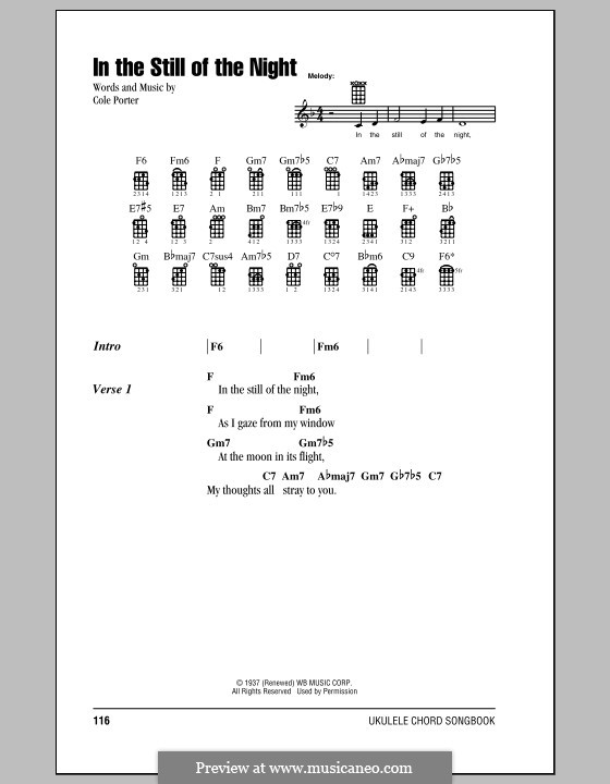 In the Still of the Night: Für Ukulele by Cole Porter