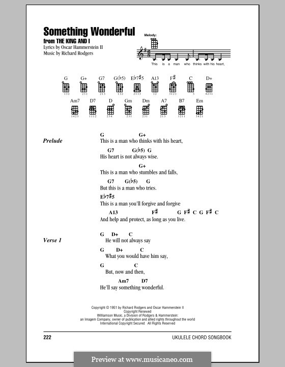 Something Wonderful (from The King And I): Für Ukulele by Richard Rodgers