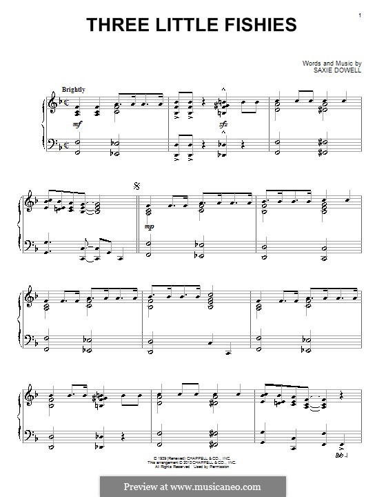 Three Little Fishes: Für Klavier by Saxie Dowell