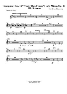 Sinfonie Nr.1 in g-Moll 'Winterträume', TH 24 Op.13: Movement III - Trumpet in Bb 2 (Transposed Part) by Pjotr Tschaikowski