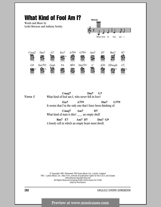 What Kind of Fool am I: Für Ukulele by Anthony Newley, Leslie Bricusse