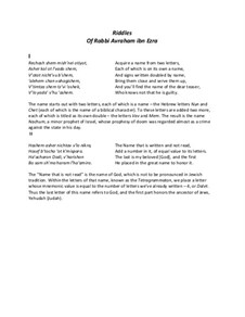 Riddles: Für gemischten Chor by Dov Rosenschein