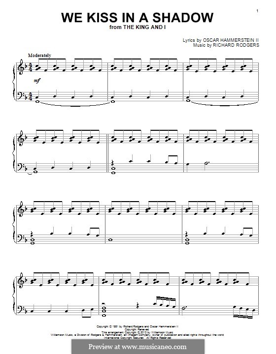 We Kiss in a Shadow (from The King and I): Für Klavier by Richard Rodgers
