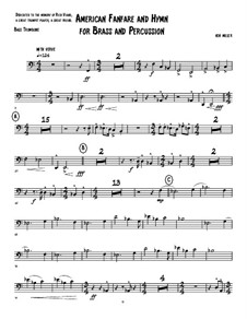 An American Fanfare and Hymn for Brass and Percussion: Bass trombone part by Ken Miller