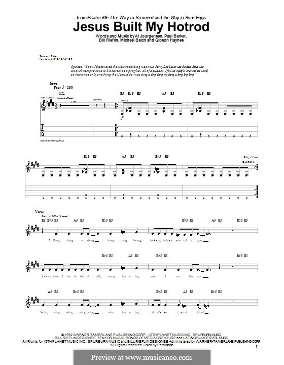 Jesus Built My Hotrod (Ministry): Für Gitarre mit Tab by Al Jourgensen, Gibby Haynes, Michael Balch, William Rieflin