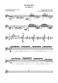 Va' Pensiero (Chorus of the Hebrew Slaves): Für Stimme und Gitarre by Giuseppe Verdi