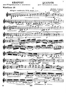 Streichquartett in F-Dur, M.35: Violinstimme II by Maurice Ravel