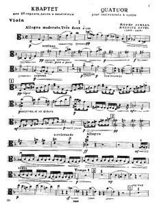 Streichquartett in F-Dur, M.35: Violastimme by Maurice Ravel