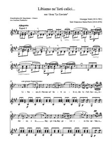 Libiamo ne'lieti calici (Brindisi): For tenor and guitar by Giuseppe Verdi