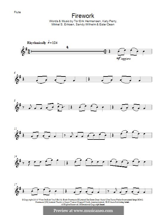 Instrumental version: Für Flöte by Esther Dean, Katy Perry, Mikkel Storleer Eriksen, Sandy Wilhelm, Tor Erik Hermansen