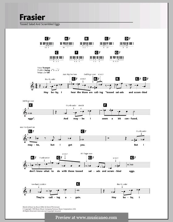 Tossed Salad and Scrambled Eggs (theme from Frasier): Für Keyboard by Bruce Miller