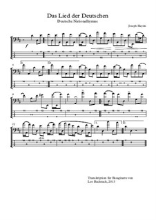 Österreische Nationalhymne, Hob.XXVIa/43: Für Bassgitarre mit Tabulatur by Joseph Haydn