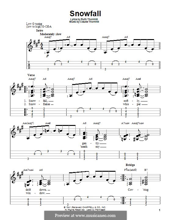 Snowfall (Tony Bennett): Für Ukulele by Claude Thornhill, Ruth Thornhill