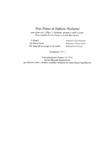 Drei Poeme von Stéphane Mallarmé, M.64: Vollpartitur by Maurice Ravel