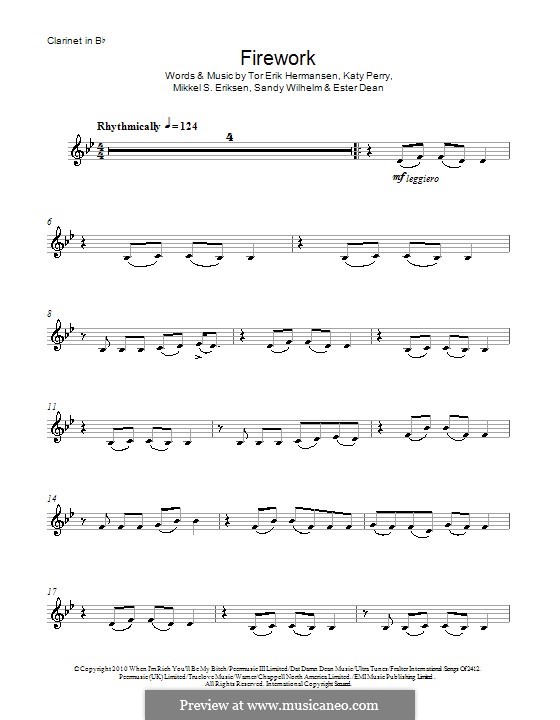 Instrumental version: Für Klarinette by Esther Dean, Katy Perry, Mikkel Storleer Eriksen, Sandy Wilhelm, Tor Erik Hermansen