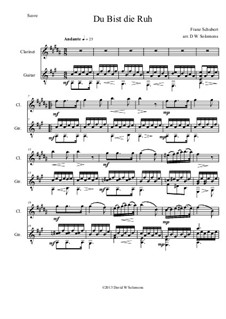 Du bist die Ruh, D.776 Op.59 No.3: Für Klarinette und Gitarre by Franz Schubert